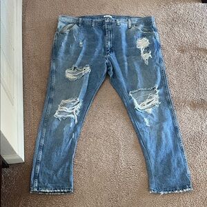 Distressed Blue Jeans
